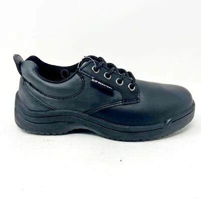 Skidbuster Slip Resistant Footwear Black  Leather Womens Wide Work Shoes S5076 - Image 1 of 4