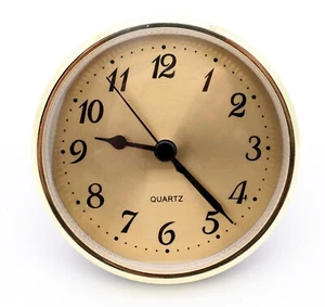3 1/2" Quartz Clock Insert Fit Up Movement 90 mm Gold Arabic Dial GGA3.5 - Picture 1 of 4