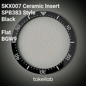 Inserto de bisel SKX007 cerámica BGW9 (estilo SPB383) / plano / negro - SEIKO MOD SKX - Imagen 1 de 1