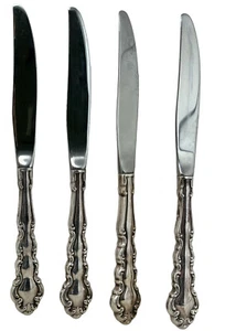 Oneida Modern Baroque 4 Dinner Knives Community Vtg Silverplate Flatware - Picture 1 of 4