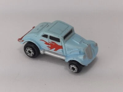 1933 WILLYS COUPE Hot Rod Light Blue Red Flames Micro Machines Loose - Image 1 of 4