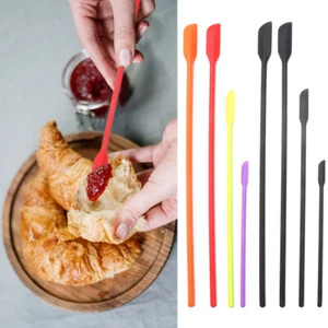 Mini Silicone Spatula Set Small Rubber Spatula Thin Jar Scraper Makeup - Picture 1 of 18