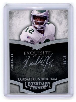 2009 Upper Deck Exquisite Collection Randall Cunningham On Card Auto /35 HOF - Image 1 of 2