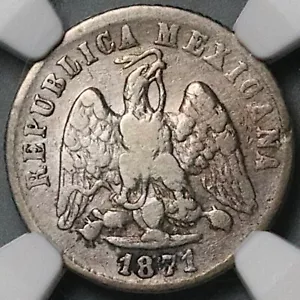 1871-Pi NGC VF Mexico 10 Centavos Rare Potosi 21k Silver Coin POP 1/0 (24081901C - Picture 1 of 6