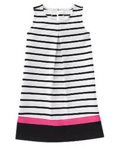 Gymboree Daisy Park Black White Striped Ponte Dress Girls 7 NEW NWT - Picture 1 of 1