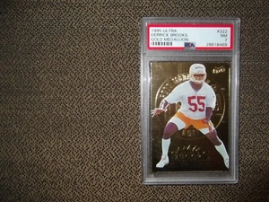 1995 ULTRA FOOTBALL DERRICK BROOKS RC GOLD MEDALLION #322 PSA 7, Low Pop! HOF - Picture 1 of 2