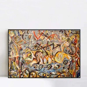 Gerahmte Leinwand Kunst Abstrakt Serie #21 von Jackson Pollock Wohnzimmer Wohndeko - Bild 1 von 15