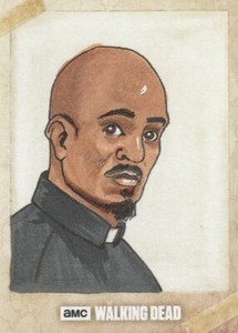 2017 Topps Walking Dead Season 6 Cathy Razim Sketch Gabriel Autograph 1/1