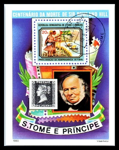 1980 SAO TOME And PRINCIPE Souvenir Sheet - 100th Anniv Death Rowland Hill K2 Cover