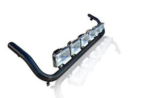 Barra de techo + luces puntuales para cabina MAN TGA XLX NEGRA acero inoxidable camión parte superior delantera - Imagen 1 de 4