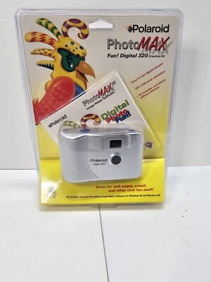 Vintage Polaroid PhotoMAX FUN! Digital 320 Camera - Silver, New In Package - Image 1 of 2