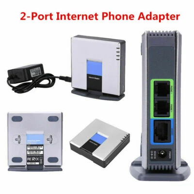 Entsperrter VoIP-Router SIP + RJ45 + 2 Telefonanschlüsse Adapter für PAP2T SLS - Bild 1 von 4