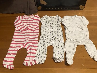 Lote de 3 Muselina Manga Larga Adén + Anais 3-6 6-9 Mo una pieza para dormir Foto 1 de 4