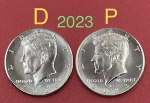 Set Of 2 Coins 2023 P&D 50 Cents Kennedy Half Dollar Uncirculated. #C433 - Picture 1 of 3