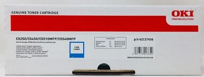 OKI 42127456 Original Cyan Toner C5250/C5450/C5510 MFP/C5540 MFP (5K) - Image 1 of 2