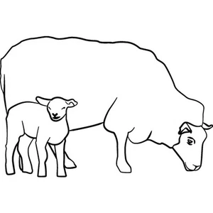 'Sheep And It's Lamb' Unmounted Rubber Stamp (RS039006) - Picture 1 of 6