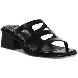 Steve Madden Womens Princess Black Leather Heels 5.5 Medium (B,M) BHFO 6712 - Picture 1 of 3