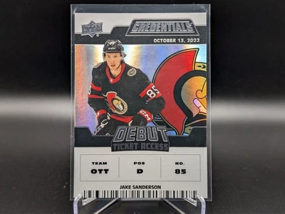 2022-23 Upper Deck Credentials JAKE SANDERSON #192 Rookie DTA RC /599 - Image 1 of 2