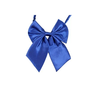 Womens Plain Royal Blue Shirt Collar Bow Tie - Picture 1 of 3