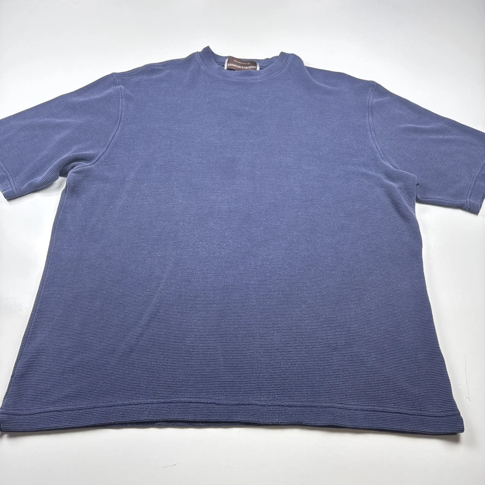 Camisa de manga corta azul mezcla de seda Johnston & Murphy para hombre talla L Foto 1 de 4