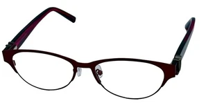 Jones New York Burgundy Mens Stainless Steel Metal Oval Eyewear Frame, J481 52mm - Picture 1 of 12
