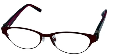 Marco de gafas ovalado de metal de acero inoxidable Jones New York Borgoña para hombre, J481 52 mm Foto 1 de 4