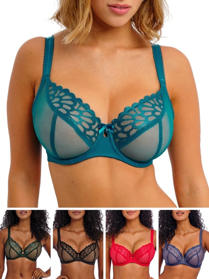 Freya Loveland Bra Plunge Sheer Embroidered Underwired Bras Mesh Lingerie - Image 1 of 1