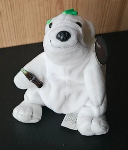 COCA COLA BRAND PLUSH. 1997 ARTIC POLAR BEAR BEAN BAG. ADVERTSING SOUVENIR. - Picture 1 of 8