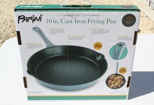 NEU Parini 10" Gusseisen Bratpfanne, emailliert, flache Pfanne, hängend, schiefergrau - Bild 1 von 9