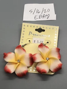 Vintage Precious Lead Compliant Floral Pierced Earrings - Picture 1 of 5