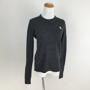 A&F ABERCROMBIE & FITCH Dark Gray White Specks Wool Blend Sweater sz Small/XS - Picture 1 of 8