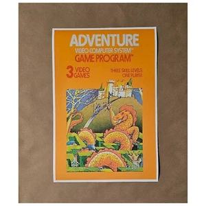 Atari Adventure Game Art Print - RPG Castle Dragon Role Playing Dungeon Console - Picture 1 of 2