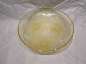 R. LALIQUE VOLUBILIS 8 1/2" AMBER GLASS BOWL - MODEL 383 - USED - NICE - 1 OF 2
