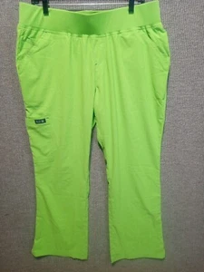 Koi Basics Large Petite Women's Scrubs Lime Green Gently Worn - Picture 1 of 10