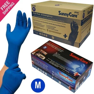 SunnyCare 500 Guantes de examen de látex de alto riesgo y de emergencia 13mil NFPA sin polvo M - Imagen 1 de 1