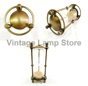 Nautical Brass Sand Timer Antique Finish 5 minute hourglass Table Top Decor - Picture 1 of 6
