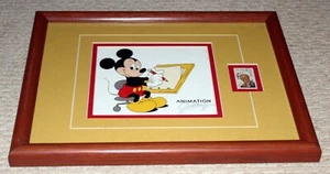 Vintage Disney Animation Gallery gerahmte Lithographie mit 1968 6 ¢ Walt Disney Stempel - Bild 1 von 2