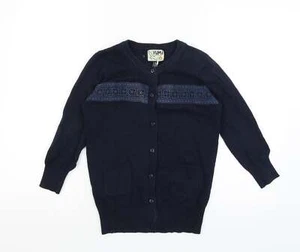 Yumi Womens Blue Cotton Blend Cardigan Size 8 - Picture 1 of 12