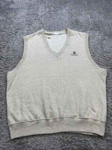 Vtg Haley Sweater Men 2XL Beige Ribbed Pine Isle Golf Club V Neck Vest Made USA - Picture 1 of 11
