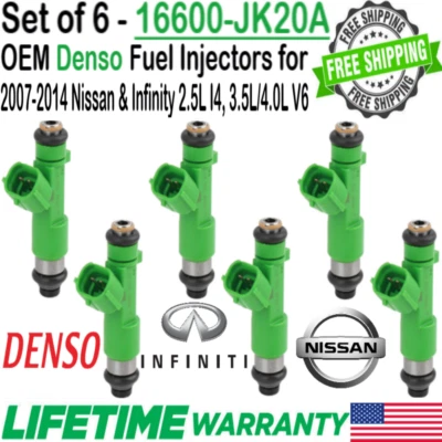 Genuine x6 Denso Fuel Injectors For 2011, 2012, 2013, 2014 Nissan Quest 3.5L V6 Foto 1 de 4