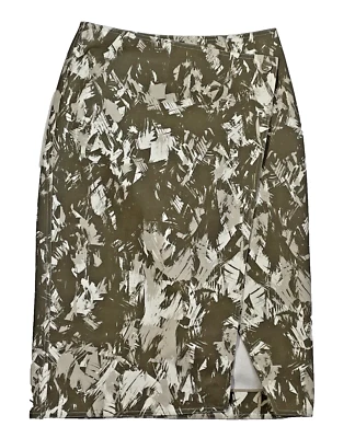 Falda midi Jason Wu tostada caqui tostada abertura delantera talla 4 excelente primavera Foto 1 de 4