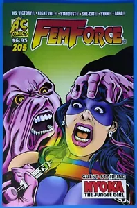 Femforce #205 NUEVO CASI NUEVO AC Comics listo para enviar cubierta hipodérmica amenaza con capucha - Imagen 1 de 3