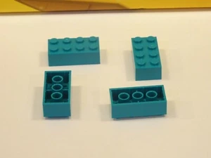 10x- LEGO Dark Turquoise Brick 2 x 4 (3001) new - Picture 1 of 1