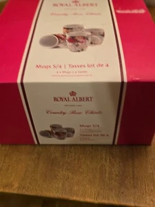 ROYAL ALBERT COUNTRY ROSE CHINTZ SET of 4 MUGS ENGLAND UK BRAND NEW In Box - Picture 1 of 6