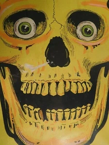 Vintage Halloween 70's  Japan Yellow SKULL - Picture 1 of 6