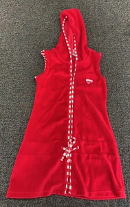 DEUX PAR DEUX GIRLS HOODED BEACH DREES STYLE #SP12-M96 SIZE 6 RED  CA 09086 - Picture 1 of 7