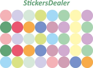 POLKA DOT STICKERS 40 pcs for wall car van window bathroom nursery kids bedroom - Picture 1 of 1
