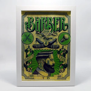 Haircut and shave Vintage Skull Tattoo Sticker Barber Shop Poster Wall Painting  - Imagen 1 de 6