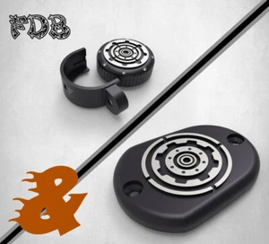 Cubierta de depósito de freno delantero y trasero Fit H-D 2007-13 XL Smashing Gear corte en contraste - Imagen 1 de 12