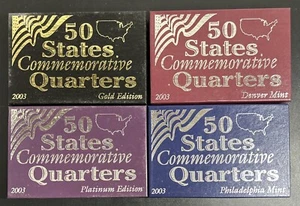 2003 50 States Commemorative Quarters - Denver -Philadelphia-Gold-PLATINUM SET - Picture 1 of 8